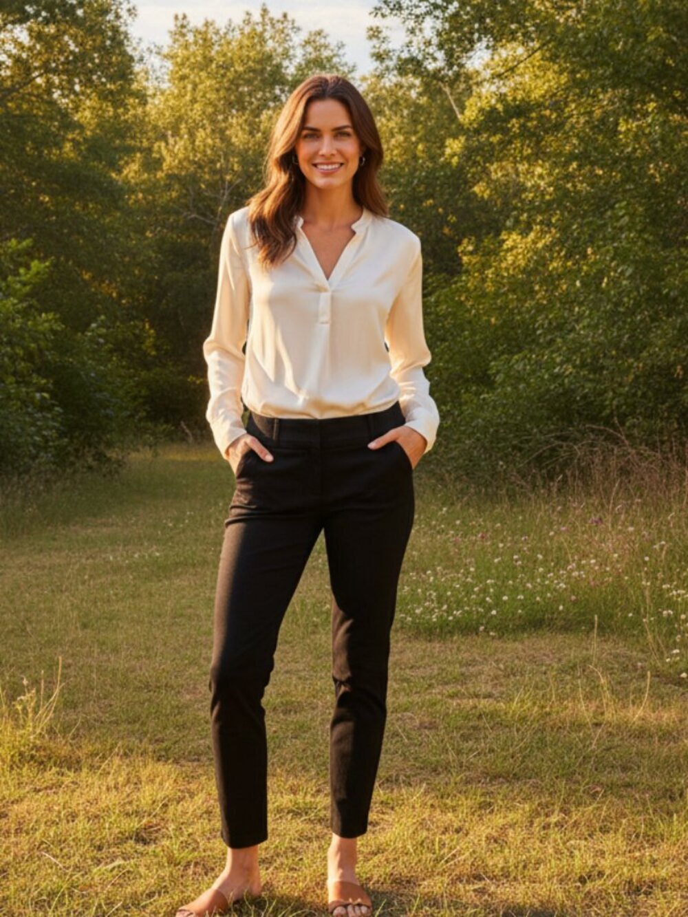 Easy! LOFT Marisa Ankle Pants in Black (Size 6)